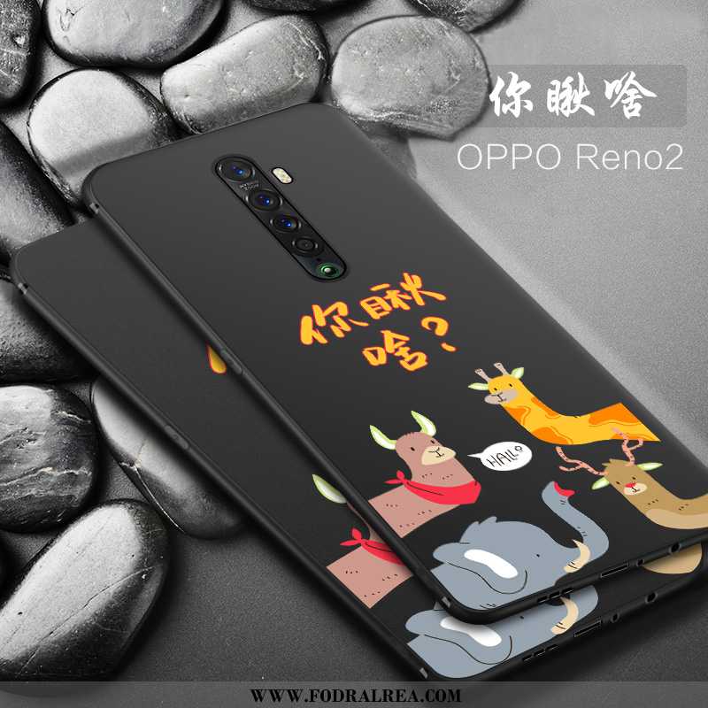 Skal Oppo Reno2 Skydd Svart Silikon, Fodral Oppo Reno2 Nubuck Mobil Telefon Svarta