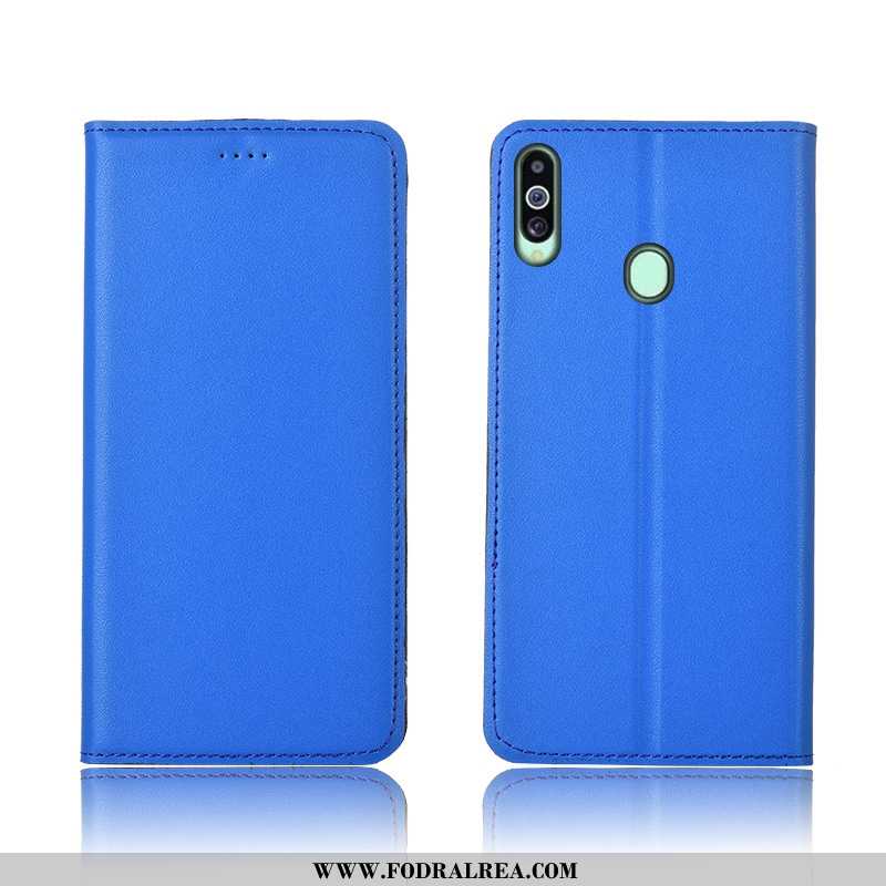 Skal Samsung Galaxy A20s Läderfodral Stjärna Äkta Läder, Fodral Samsung Galaxy A20s Nubuck Fallskydd