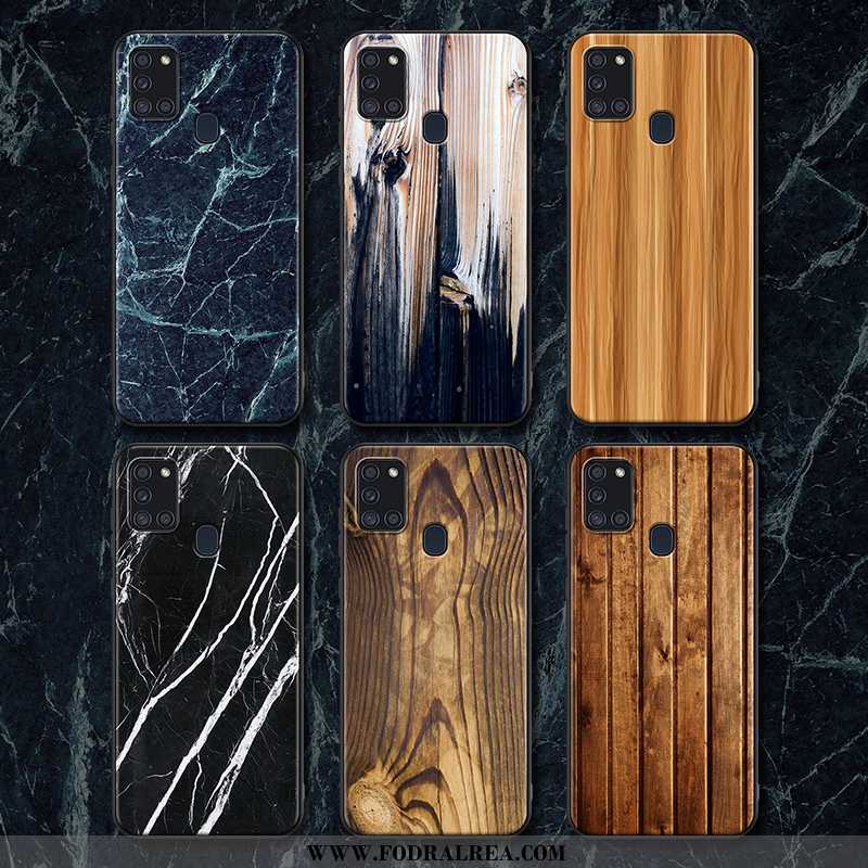 Skal Samsung Galaxy A21s Personlighet Stjärna Silikon, Fodral Samsung Galaxy A21s Mönster Wood Bruna