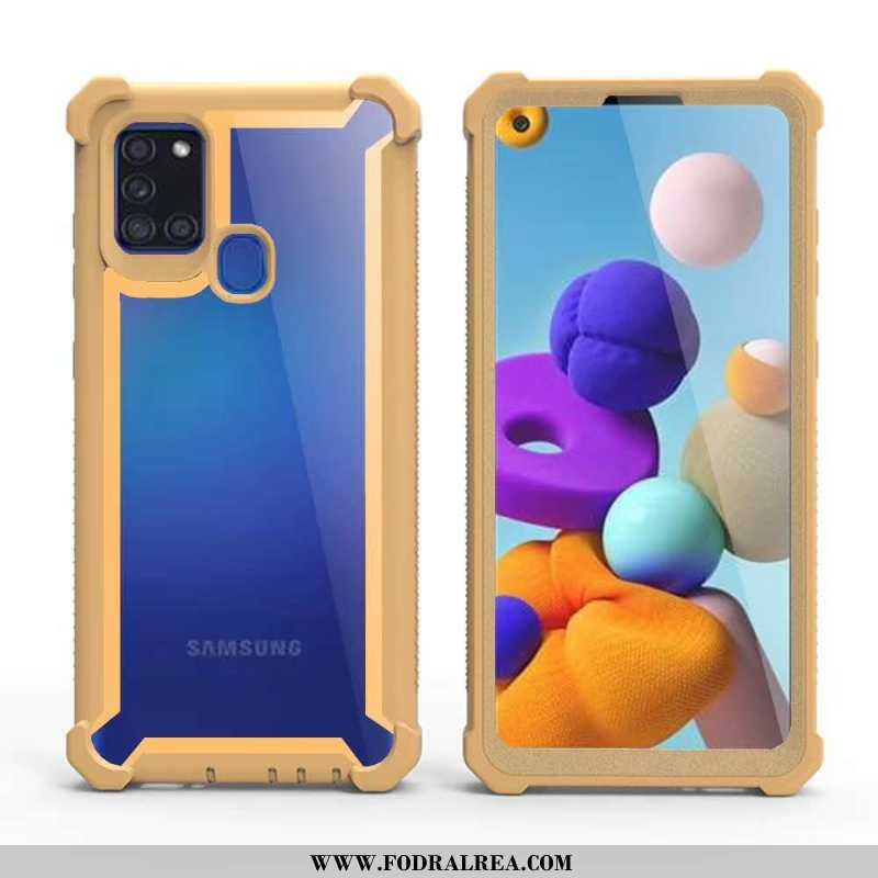 Skal Samsung Galaxy A21s Skydd Mobil Telefon Europa, Fodral Samsung Galaxy A21s Pratkvarn Grön