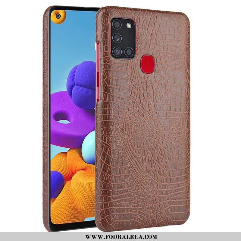 Skal Samsung Galaxy A21s Skydd Mobil Telefon Fodral, Fodral Samsung Galaxy A21s Läder Bakre Omslag S