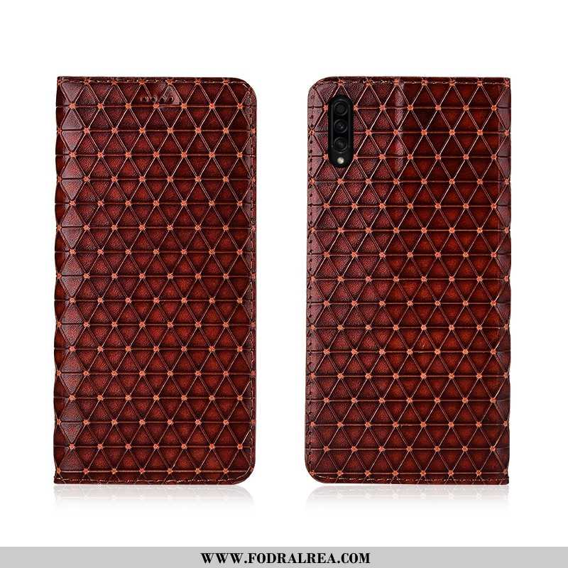 Skal Samsung Galaxy A30s Läderfodral Silikon Brun, Fodral Samsung Galaxy A30s Nubuck Mjuk Brun