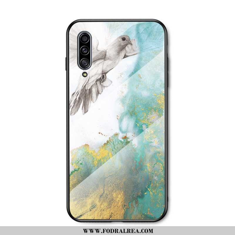 Skal Samsung Galaxy A50 Mjuk Glas All Inclusive, Fodral Samsung Galaxy A50 Skydd Stor Blå