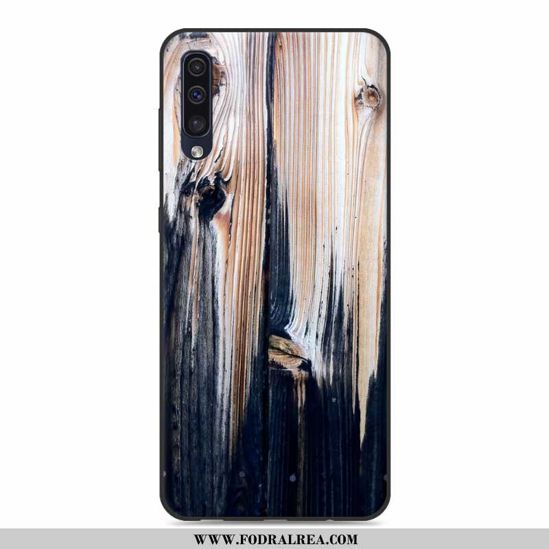 Skal Samsung Galaxy A50 Mönster Fallskydd Fodral, Fodral Samsung Galaxy A50 Wood Personlighet Grå