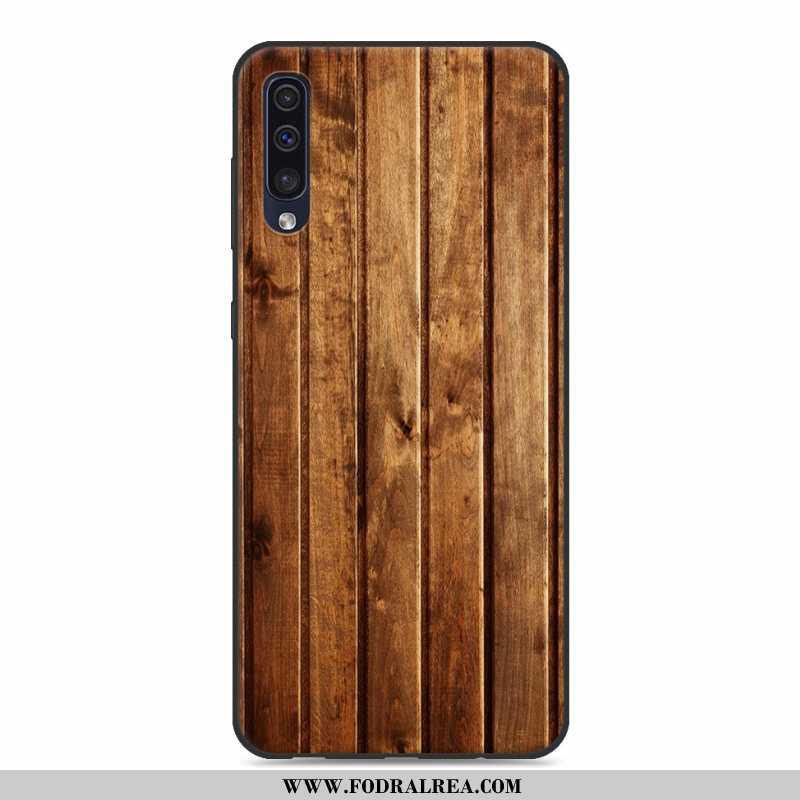 Skal Samsung Galaxy A50 Mönster Fallskydd Fodral, Fodral Samsung Galaxy A50 Wood Personlighet Grå