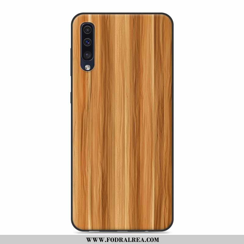 Skal Samsung Galaxy A50 Mönster Fallskydd Fodral, Fodral Samsung Galaxy A50 Wood Personlighet Grå