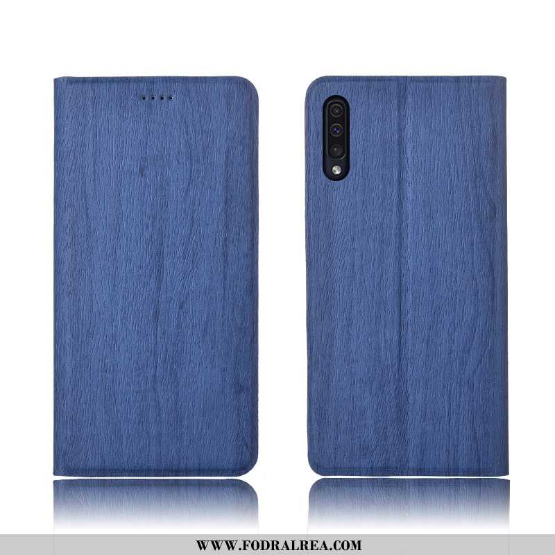 Skal Samsung Galaxy A50 Skydd Nubuck Mjuk, Fodral Samsung Galaxy A50 Läderfodral Mobil Telefon Svart