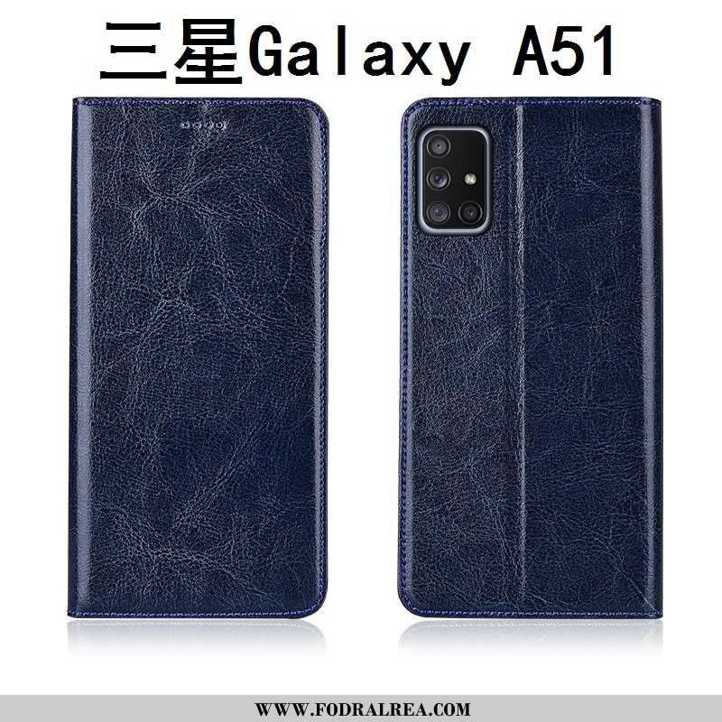 Skal Samsung Galaxy A51 Silikon Brun Läderfodral, Fodral Samsung Galaxy A51 Skydd