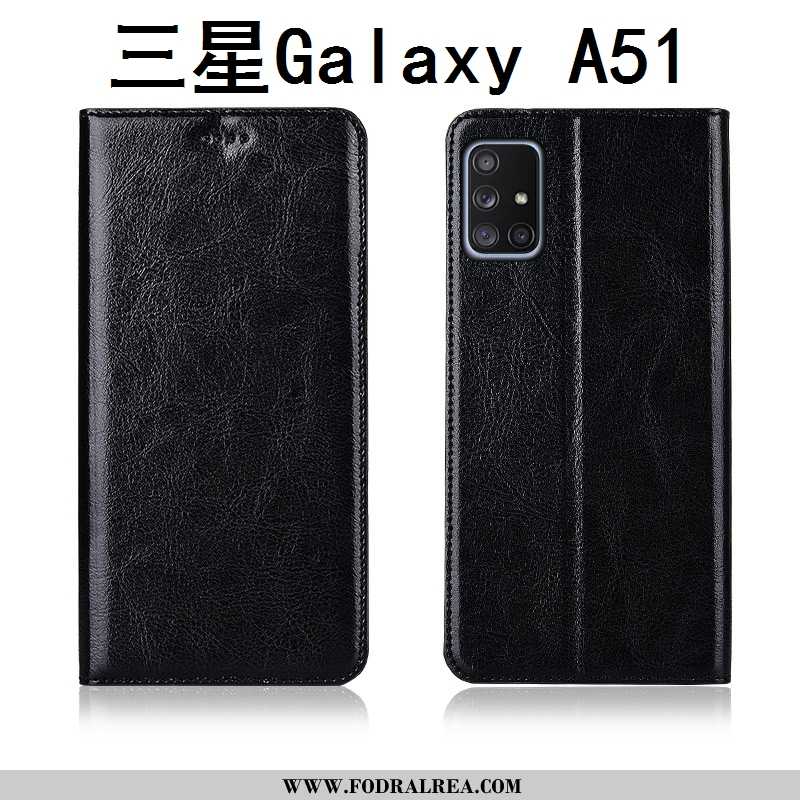 Skal Samsung Galaxy A51 Silikon Brun Läderfodral, Fodral Samsung Galaxy A51 Skydd