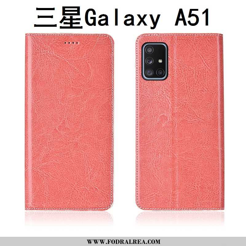 Skal Samsung Galaxy A51 Silikon Brun Läderfodral, Fodral Samsung Galaxy A51 Skydd