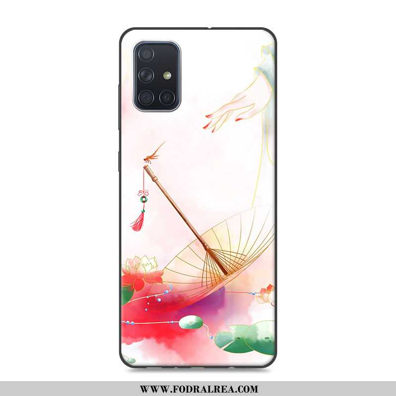 Skal Samsung Galaxy A71 Silikon Fodral Kinesisk Stil, Samsung Galaxy A71 Skydd Stjärna Rosa