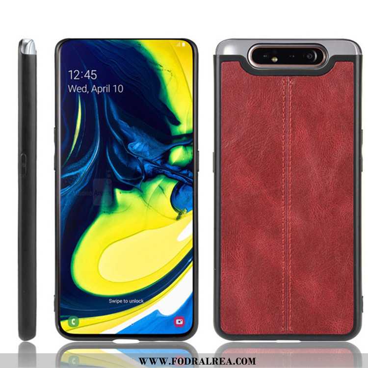 Skal Samsung Galaxy A80 Skydd Fallskydd Mobil Telefon, Fodral Samsung Galaxy A80 Läder Svart Svarta