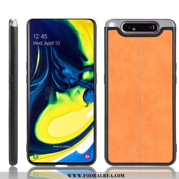 Skal Samsung Galaxy A80 Skydd Fallskydd Mobil Telefon, Fodral Samsung Galaxy A80 Läder Svart Svarta