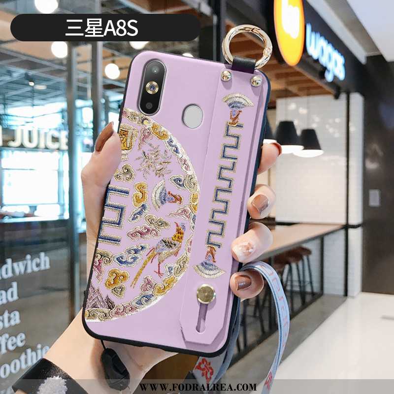 Skal Samsung Galaxy A8s Retro Kinesisk Stil Rosa, Fodral Samsung Galaxy A8s Mönster Palats Rosa