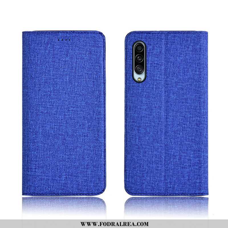 Skal Samsung Galaxy A90 5g Silikon Ny Nubuck, Fodral Samsung Galaxy A90 5g Skydd Läderfodral Blå