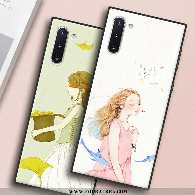 Skal Samsung Galaxy Note 10 Skydd Vind Kyla, Fodral Samsung Galaxy Note 10 Liten Konst Vita