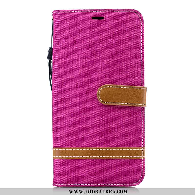 Skal Samsung Galaxy Note 9 Skydd Denim Stjärna, Fodral Samsung Galaxy Note 9 Läderfodral Röd Rosa