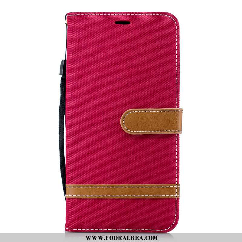 Skal Samsung Galaxy Note 9 Skydd Denim Stjärna, Fodral Samsung Galaxy Note 9 Läderfodral Röd Rosa