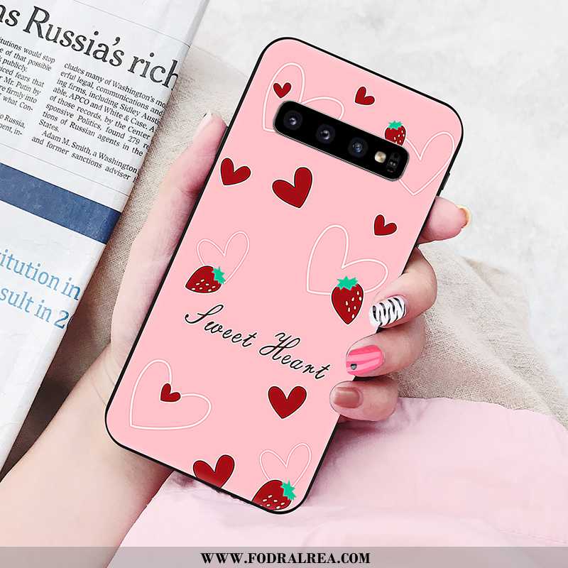 Skal Samsung Galaxy S10 Mjuk Ny Personlighet, Fodral Samsung Galaxy S10 Silikon Målade Rosa