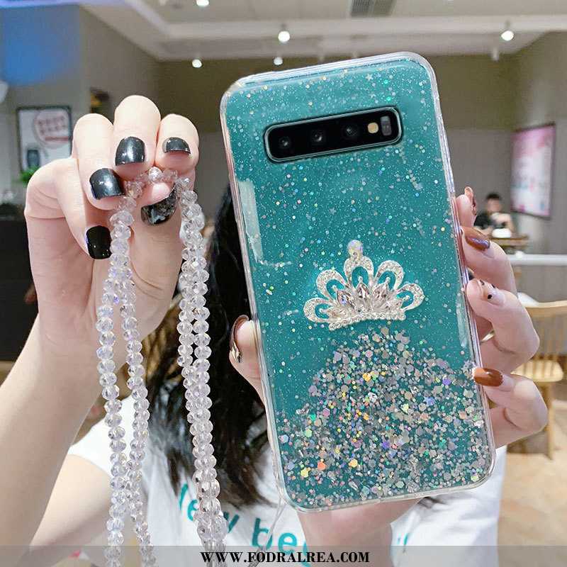 Skal Samsung Galaxy S10+ Strass Blå, Fodral Samsung Galaxy S10+ Med Strass Härdning Blå