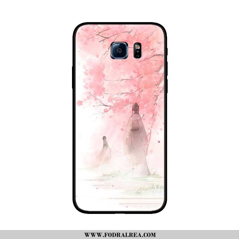 Skal Samsung Galaxy S6 Edge Mjuk Nubuck, Fodral Samsung Galaxy S6 Edge Skydd Tecknat Svarta