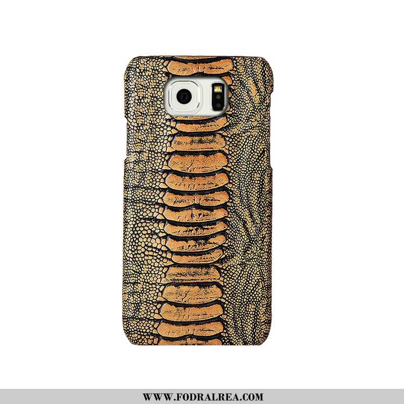 Skal Samsung Galaxy S6 Kreativa Lyxiga Skydd, Fodral Samsung Galaxy S6 Äkta Läder Bakre Omslag Khaki