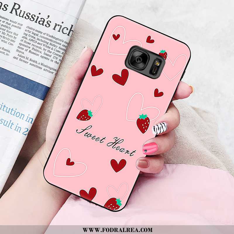 Skal Samsung Galaxy S6 Mjuk Skydd Målade, Fodral Samsung Galaxy S6 Silikon Rosa