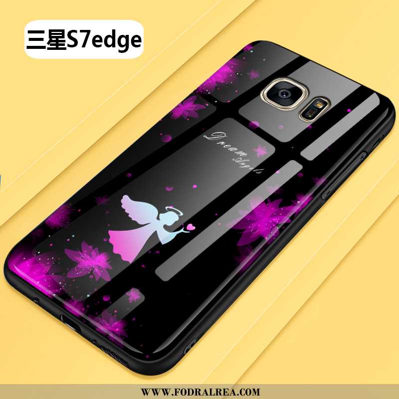 Skal Samsung Galaxy S7 Edge Glas Personlighet Fodral, Fodral Samsung Galaxy S7 Edge Mode Svart Svart