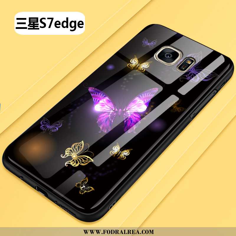 Skal Samsung Galaxy S7 Edge Glas Personlighet Fodral, Fodral Samsung Galaxy S7 Edge Mode Svart Svart