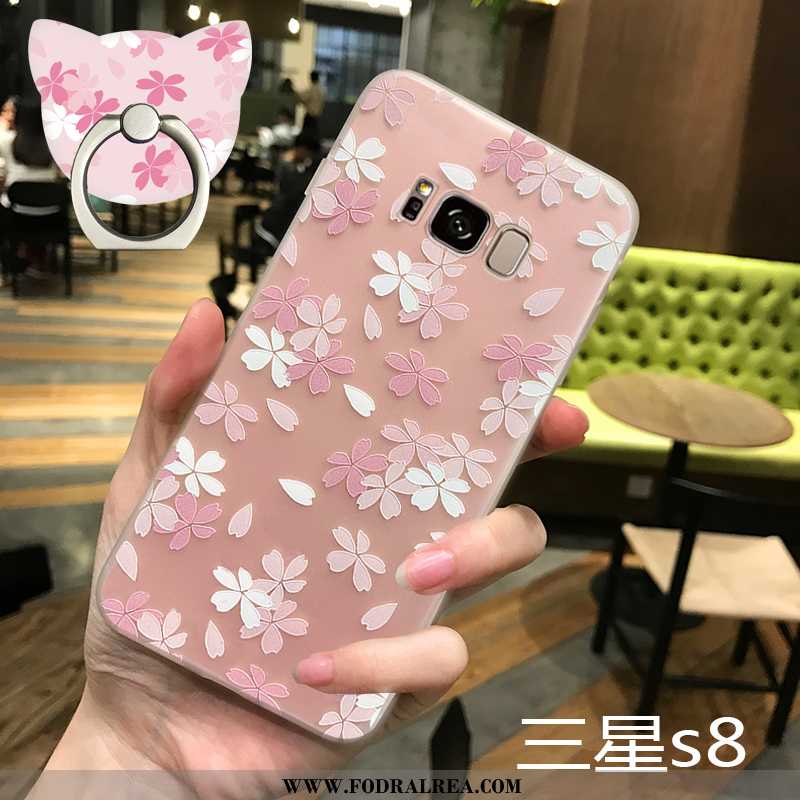 Skal Samsung Galaxy S8 Transparent Liten Stjärna, Fodral Samsung Galaxy S8 Nubuck Rosa