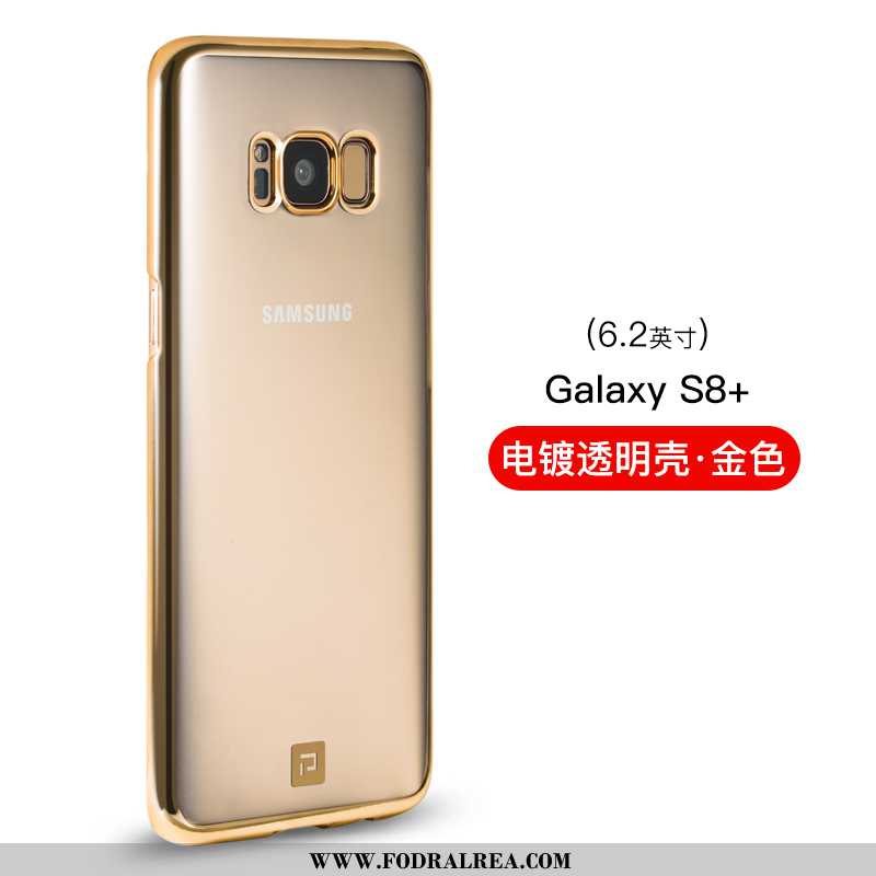 Skal Samsung Galaxy S8+ Tunn Glas Blommor, Fodral Samsung Galaxy S8+ Skydd Stjärna Guld