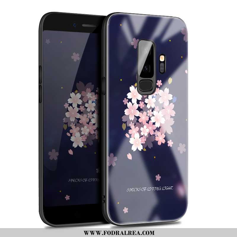 Skal Samsung Galaxy S9+ Personlighet Glas Mobil Telefon, Fodral Samsung Galaxy S9+ Kreativa Mörkblå