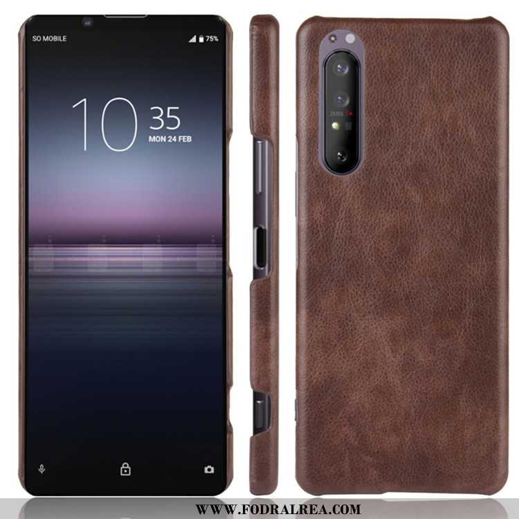 Skal Sony Xperia 1 Ii Trend Litchi Läder, Fodral Sony Xperia 1 Ii Skydd Röd