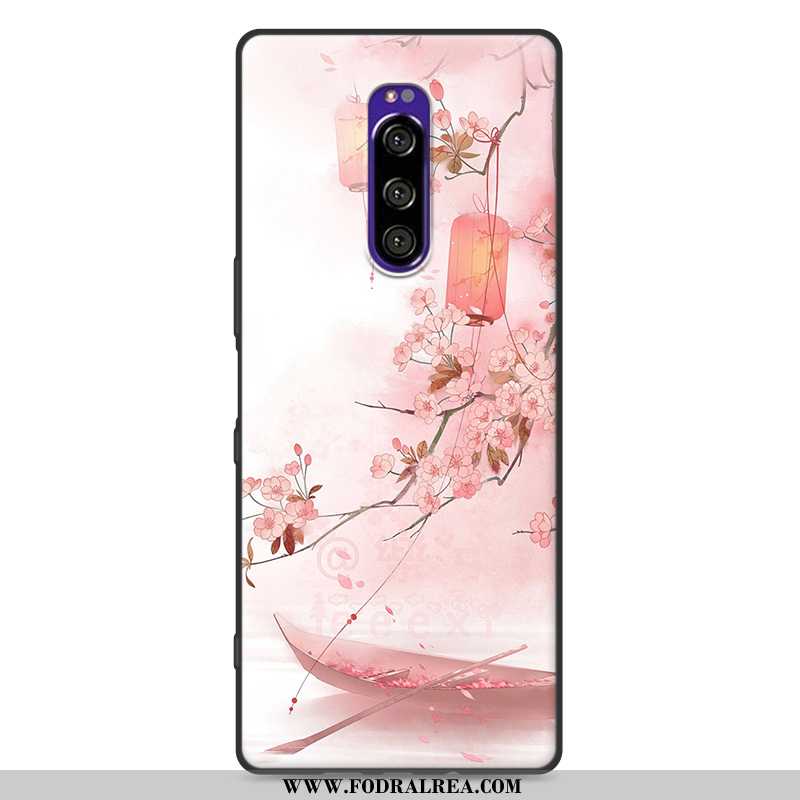 Skal Sony Xperia 1 Silikon Mobil Telefon Kreativa, Fodral Sony Xperia 1 Skydd Vind Rosa