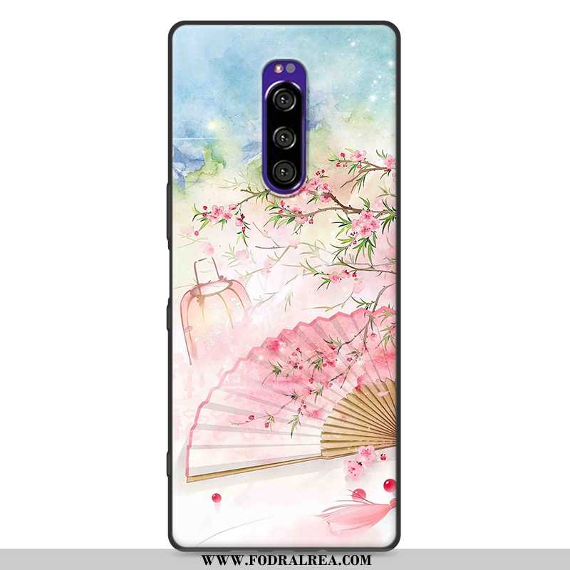 Skal Sony Xperia 1 Silikon Mobil Telefon Kreativa, Fodral Sony Xperia 1 Skydd Vind Rosa