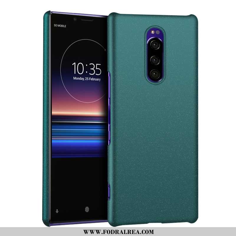 Skal Sony Xperia 1 Skydd Hård, Fodral Sony Xperia 1 Nubuck Mobil Telefon Grön