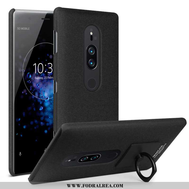 Skal Sony Xperia Xz2 Premium Läder Mobil Telefon Skal, Fodral Sony Xperia Xz2 Premium Nubuck Svart S