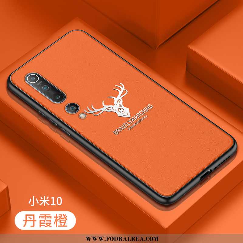 Skal Xiaomi Mi 10 Kreativa Tunn Mjuk, Fodral Xiaomi Mi 10 Läder All Inclusive Orange