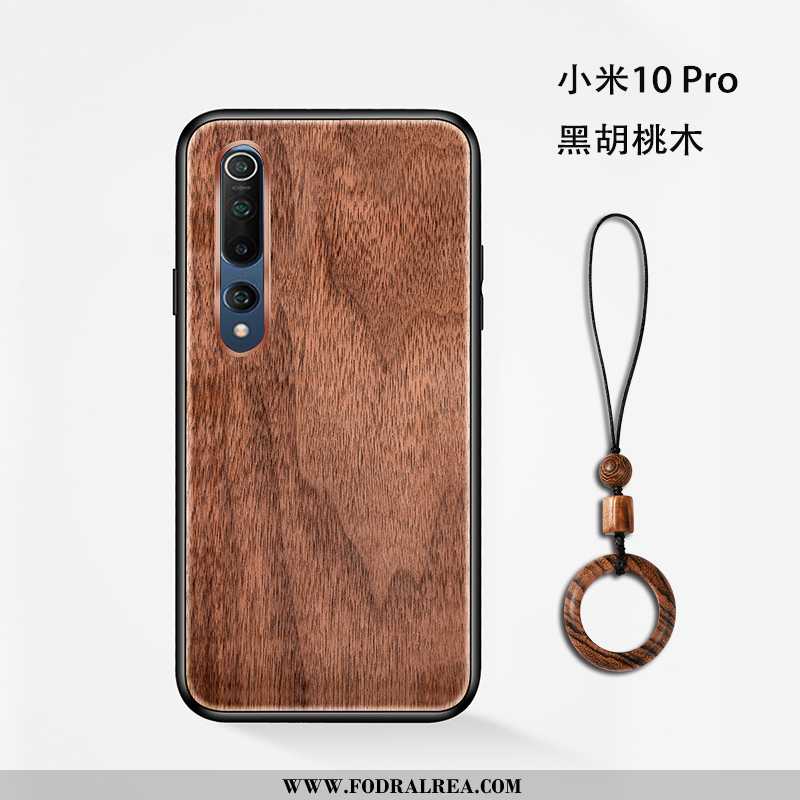 Skal Xiaomi Mi 10 Pro Skydd Hängsmycken Ungdom, Fodral Xiaomi Mi 10 Pro Nubuck Wood Bruna