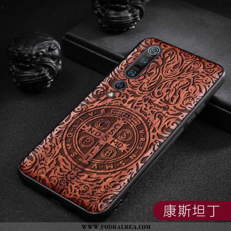 Skal Xiaomi Mi 10 Pro Skydd Hängsmycken Ungdom, Fodral Xiaomi Mi 10 Pro Nubuck Wood Bruna