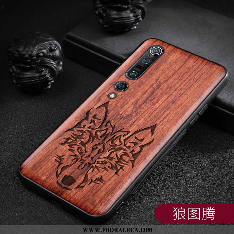 Skal Xiaomi Mi 10 Pro Skydd Hängsmycken Ungdom, Fodral Xiaomi Mi 10 Pro Nubuck Wood Bruna