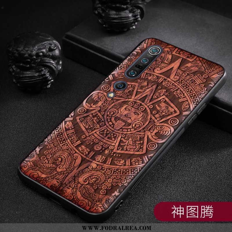 Skal Xiaomi Mi 10 Pro Skydd Hängsmycken Ungdom, Fodral Xiaomi Mi 10 Pro Nubuck Wood Bruna