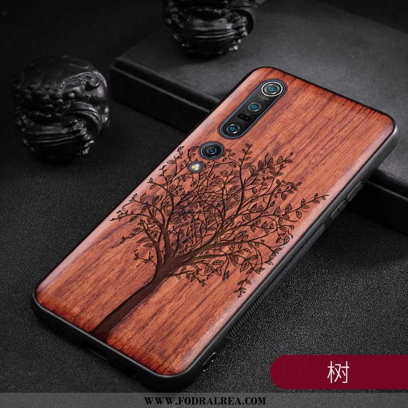 Skal Xiaomi Mi 10 Pro Skydd Hängsmycken Ungdom, Fodral Xiaomi Mi 10 Pro Nubuck Wood Bruna