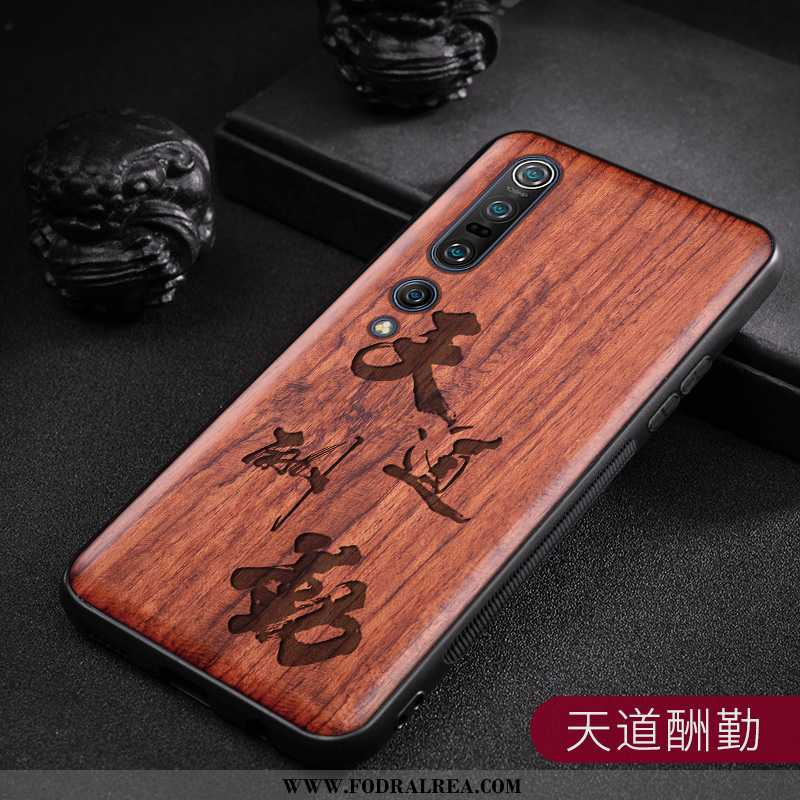 Skal Xiaomi Mi 10 Pro Skydd Hängsmycken Ungdom, Fodral Xiaomi Mi 10 Pro Nubuck Wood Bruna