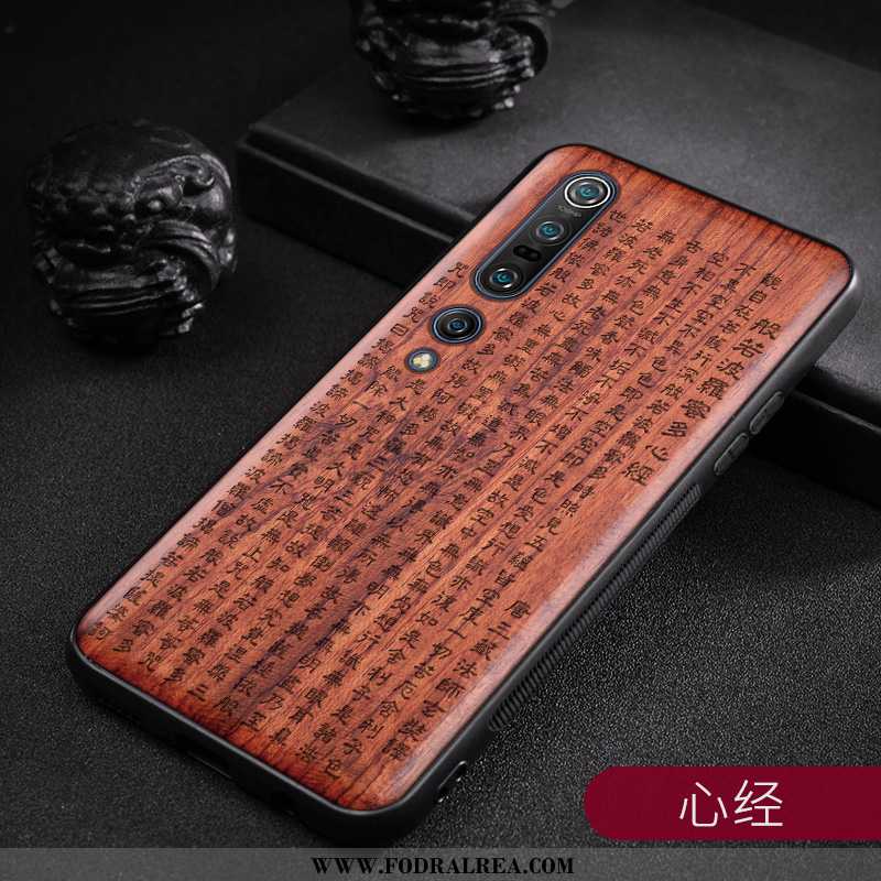 Skal Xiaomi Mi 10 Pro Skydd Hängsmycken Ungdom, Fodral Xiaomi Mi 10 Pro Nubuck Wood Bruna