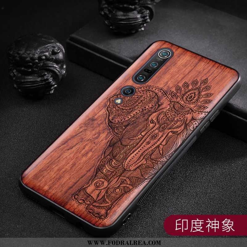 Skal Xiaomi Mi 10 Pro Skydd Hängsmycken Ungdom, Fodral Xiaomi Mi 10 Pro Nubuck Wood Bruna