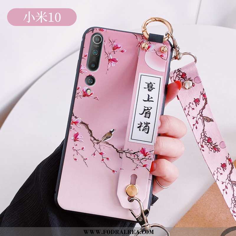 Skal Xiaomi Mi 10 Silikon Fallskydd Kreativa, Fodral Xiaomi Mi 10 Personlighet Kinesisk Stil Rosa