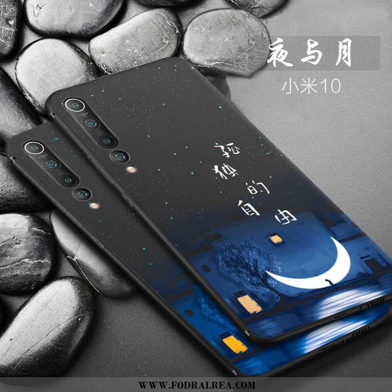 Skal Xiaomi Mi 10 Skydd Mobil Telefon Tunn, Fodral Xiaomi Mi 10 Nubuck Svart Svarta