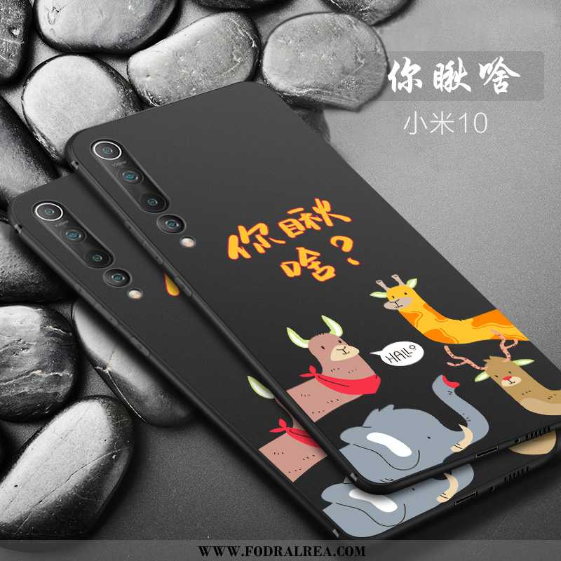 Skal Xiaomi Mi 10 Skydd Mobil Telefon Tunn, Fodral Xiaomi Mi 10 Nubuck Svart Svarta