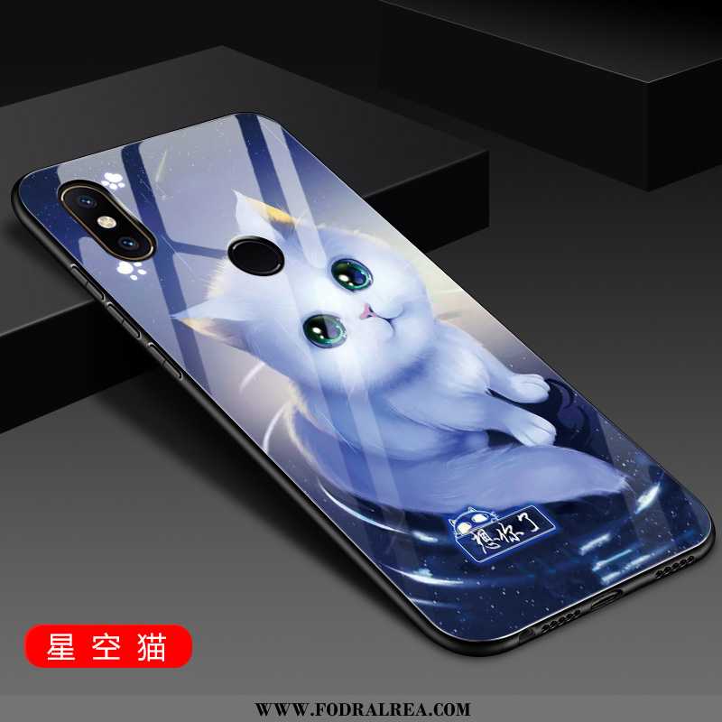 Skal Xiaomi Mi 8 Glas Fodral Mobil Telefon, Xiaomi Mi 8 Hängsmycken Hård Blå